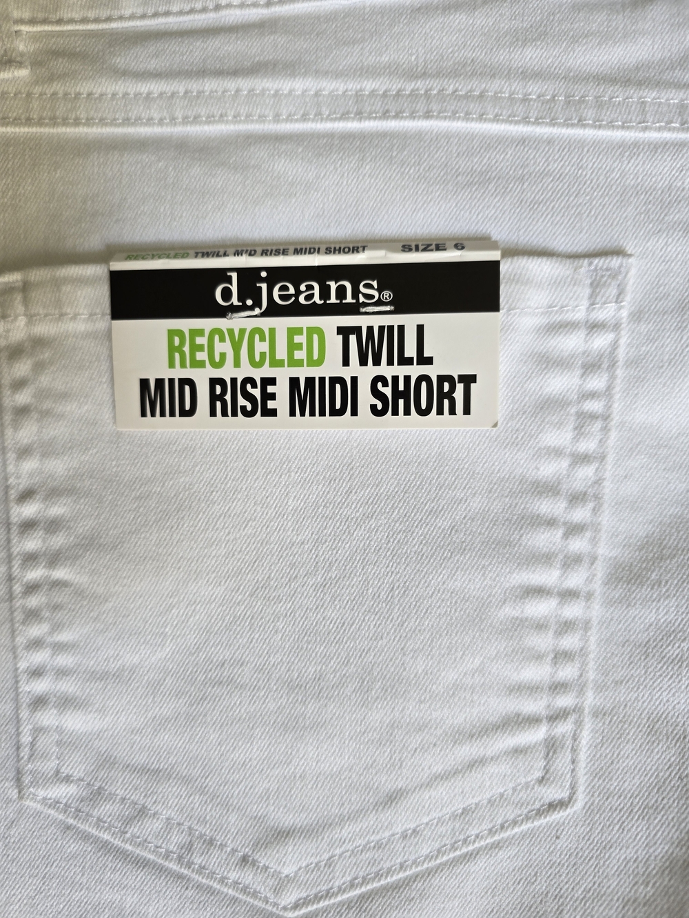 d. jeans White Mid-Rise Denim Shorts - Picture 7 of 8